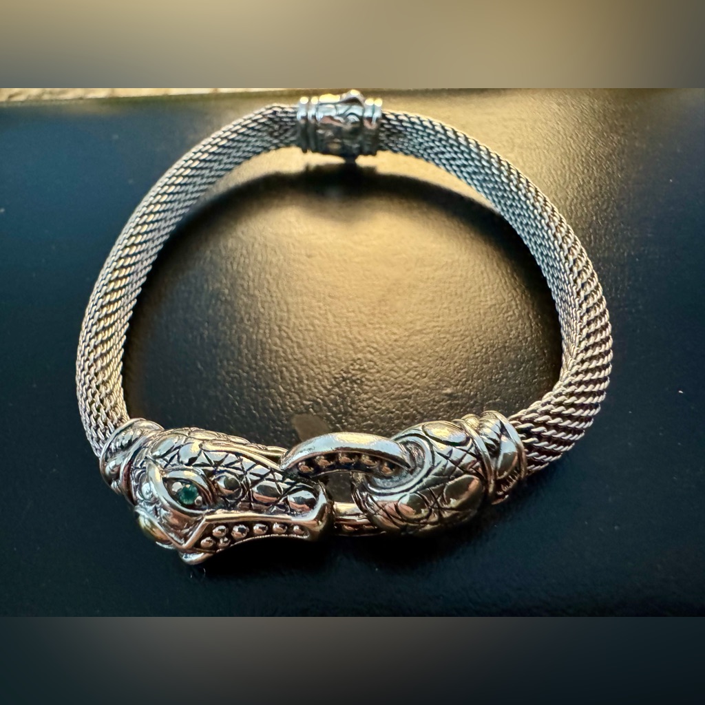 John Hardy Jai Legendary Croc Silver Mesh Bracelet